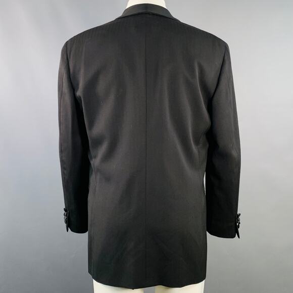 SAMUELSOHN Size 40 Black Wool Shawl Collar Double Breasted Tuxedo - Picture 4 of 11